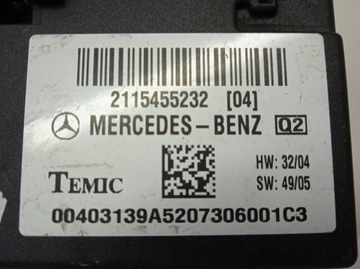 MODUL 2115455232 SEDADLA MERCEDES TŘÍDA CLS I W219