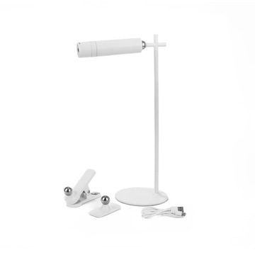 Lampka Biurkowa V-TAC 4w1 37cm Kinkiet Klips Latarka 3W LED Biała VT-7413