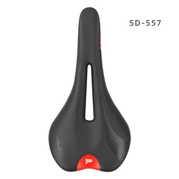 Седло PROMEND SD-557 черно/красное Road/MTB 344г