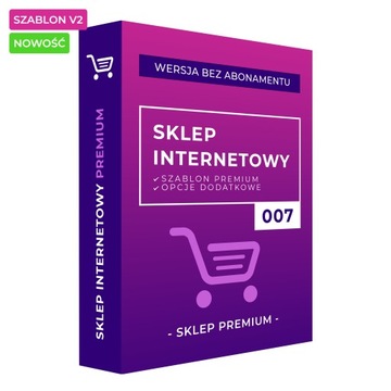 SKLEP INTERNETOWY + SZABLON PREMIUM 007 + SERWER 3mce + SSL + DOMENA