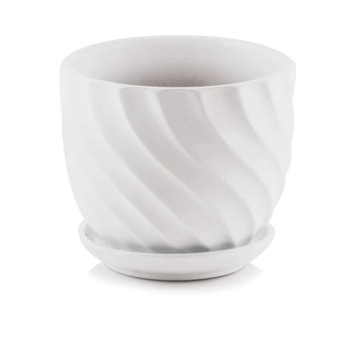 Doniczka biała z podstawką 18 cm