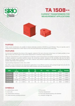 ТРАНСФОРМАТОР ТОКА 1:1000 15А ДЛЯ ПЕЧАТИ 0,2%