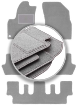 Velurové koberce Oslo šedé pro: Citroen C4 Grand Picasso 7 osob 2006-2013