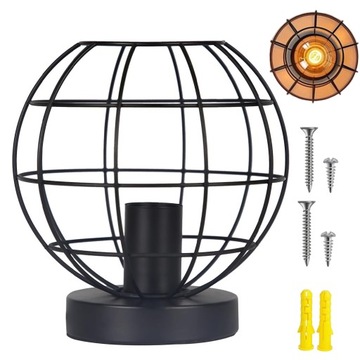 LAMPA SUFITOWA E27 OPRAWA SUFITOWA RUSTYKALNA ŻELAZNA W STYLU RETRO 17*18CM