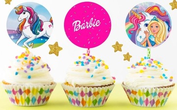 OPŁATEK NA TORT BABECZKI BOK - BARBIE 12 SZTUK