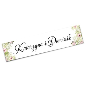 TABLICA na SAMOCHÓD AUTO na ŚLUB DEKORACJA RÓŻA Y7