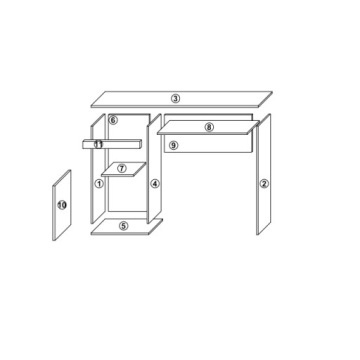 Компьютерный стол 1D1S/110 ДАМИС Дуб Сонома