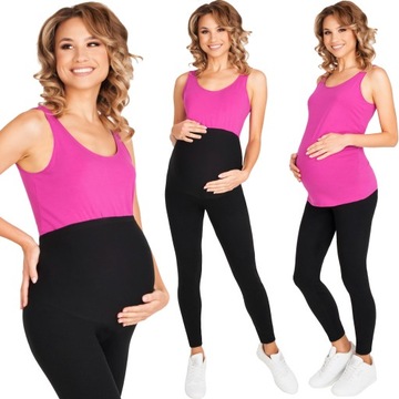 LEGGINSY CIĄŻOWE S GETRY W PRĄŻEK Z PANELEM