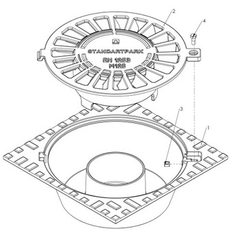 Промышленная сливная решетка пункта литого железа Сток пола 30x30