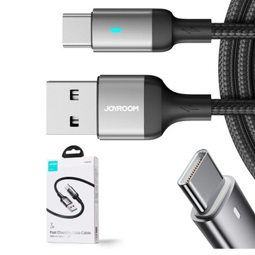 Кабель USB типа C USB-C типа C, 3 А, 3 м, быстрая зарядка, светодиод QC3.0, БЫСТРАЯ ЗАРЯДКА