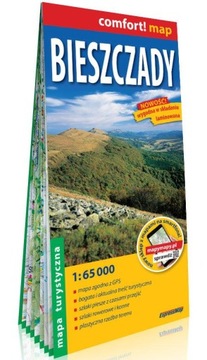 BIESZCZADY LAMINOWANA MAPA TURYSTYCZNA 1:65 000