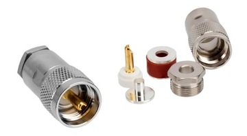 Wtyk UC-1 skręcany PL-259/5 PTFE/Gold RADIORA - złącze klampowane np. RG-58