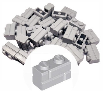 LEGO Klocek 100szt Cegiełka 1x2 LBG Jasny szary 98283