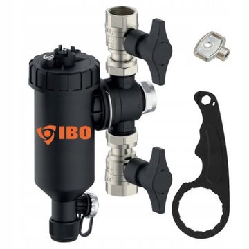 FILTR MAGNETYCZNY SEPARATOR ZANIECZYSZCZEŃ IBO 1'' IBF DN25 KLUCZ ZAWORY