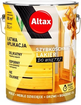 ALTAX SZYBKOSCHNĄCY LAKIER DO WNĘTRZ 5L - PÓŁMAT