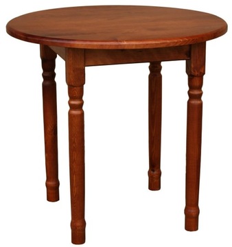 STÓŁ KUCHENNY OKRĄGŁY SOLIDNY TOCZONY 90 CM KALWADOS