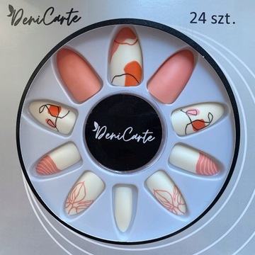 PAZNOKCIE SZTUCZNE TIPSY 24SZT 3308 LINE BEIGE