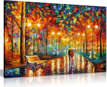Pada deszcz II, Leonid Afremov, pótno z wydrukowan