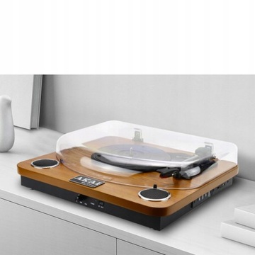 РЕТРО-ПЛЕЕР ДЛЯ ВИНИЛОВЫХ ПЛАСТИНОК 3-СКОРОСТНОЙ ДЕРЕВЯННЫЙ USB SD AKAI ATT-11BTN