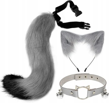 Косплей костюм с кошачьими ушками и хвостом