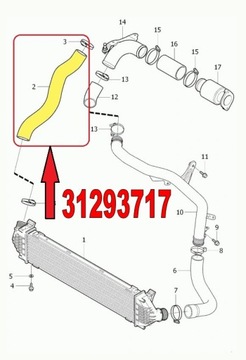 ШЛАНГ ИНТЕРКУЛЕРА VOLVO V40 D2 1.6 D 31293717