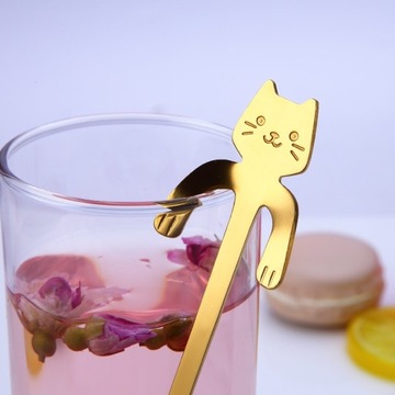 Серебряная подвесная ложка Cat для кофе и чая