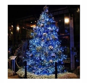 Рождественские елочные гирлянды 100 светодиодов СИНИЕ ПОСТОЯННЫЕ + ВСПЫШКА