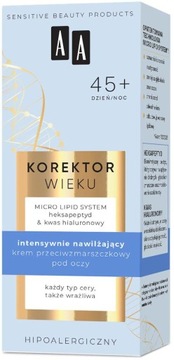 AA Korektor Wieku 45+ dzień/noc intensywnie nawilżający krem pod oczy 15 ml