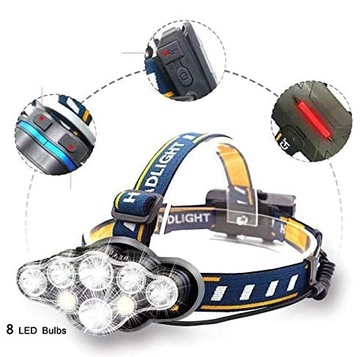 Мощная ФАРА 8 СВЕТОДИОДНЫХ ФАР Аккумулятор T6 Q5 COB ячейки