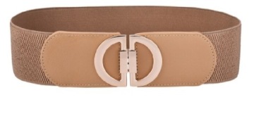 РЕМЕНЬ ЖЕНСКИЙ, ТЕМНО-БЕЖЕВЫЙ, ЭЛАСТИЧНАЯ РЕЗИНА, 95-130 см.