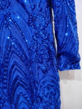 NEXT sukienka wieczorowa niebieska cekiny r-38
