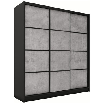 Szafa przesuwna 180 cm LOFT beton półki