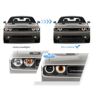 DODGE CHALLENGER 2008-2014 ЛАМПЫ ЛЕВАЯ + ПРАВАЯ ПЕРЕДНЯЯ ЕВРОПА LED VLAND