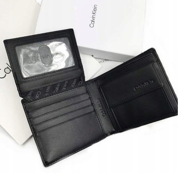 Portfel męski Calvin Klein + brelok czarny zestaw skórzany RFID PREZENT