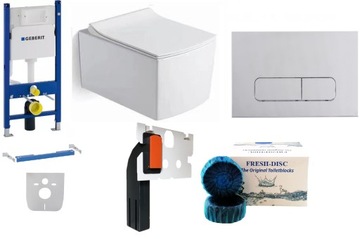 ZESTAW Stelaż WC GEBERIT + przycisk chrom mat + miska WC + deska W/O+ FRESH