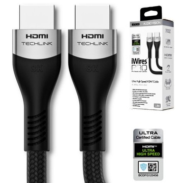 Kabel HDMI 8K 2.1 eARC 1.8 metra oplot VRR 240Hz
