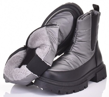 WYGODNE DAMSKIE BUTY ZIMOWE ŚNIEGOWCE CIEPŁE FUTERKO WYGODNE DAMSKIE BUTY