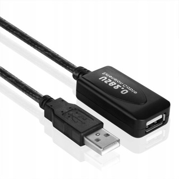 PRZEDŁUŻKA PRZEDŁUŻACZ USB 10M KABEL AKTYWNY 2.0 PRZEWÓD MĘSKI - ŻEŃSKI HUB
