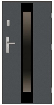 Drzwi zewnętrzne 68mm GI4 BLACK ANTRACYT 90 PRAWE