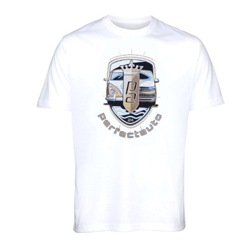 T shirt Koszulka samochód biała męska L