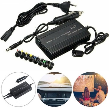 УНИВЕРСАЛЬНЫЙ БЛОК ПИТАНИЯ ДЛЯ НОУТБУКА 120 Вт, 8 ПЕРЕХОДНИКОВ В КОМПЛЕКТЕ, 12 В, 24 В