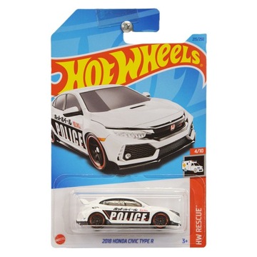 HOT WHEELS AUTO HONDA CIVIC TYPE-R 2018 POLICE WHITE