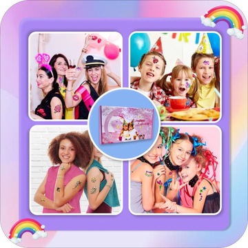 Блестящие татуировки 200+ шаблонов + 24 цвета полной комплект для детей