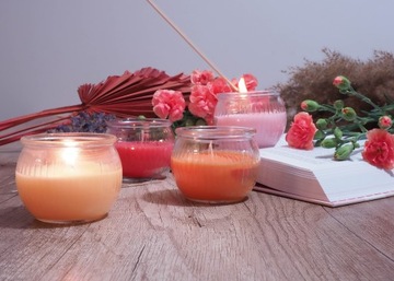 АРОМАТИЧЕСКИЕ СВЕЧИ СВЕЧИ 4X НАБОР СВЕЧИ ЦВЕТЫ ПОДАРОК ​​УЧИТЕЛЮ