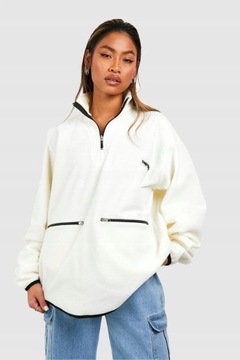 Boohoo NG2 ddi kremowa polarowa bluza oversize zip M
