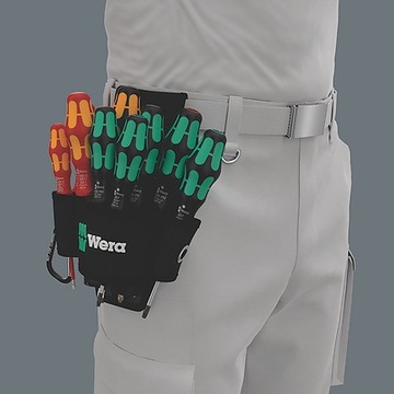 КАРМАН ДЛЯ КРЕПЛЕНИЯ НА РЕМЕНЬ КОМПЛЕКТ 1 9620 + ОТВЕРТКИ 10 ШТ. 05136032001 WERA