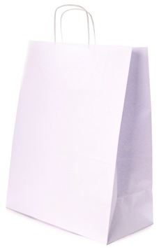 TOREBKI PAPIEROWE torby 35x18x44cm BIAŁE 50 szt DUZE do pakowania na zakupy