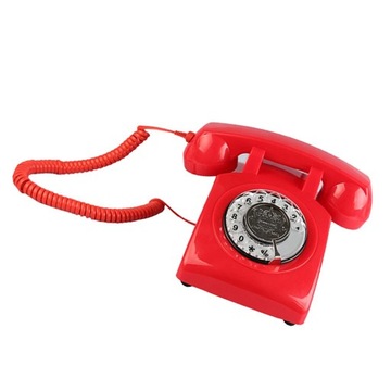 Telefony z tarczą obrotową Klasyczny stary styl Retro czerwony