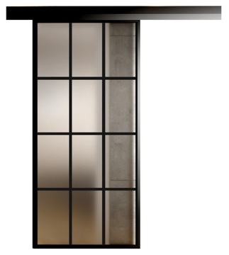Drzwi Szklane Przesuwne System 100cm Satyna 12 Pól