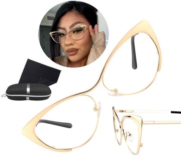 Прозрачные очки Cat для компьютера Фильтр синего света Глаза золотая оправа Cat